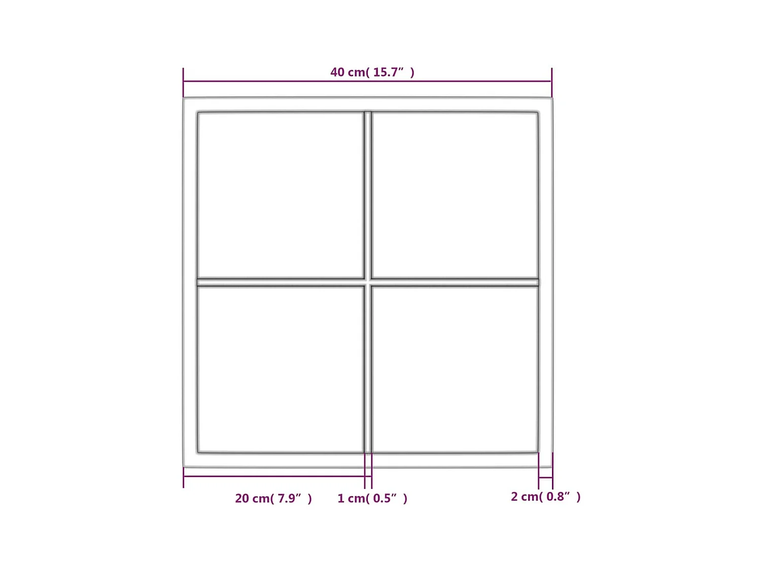 Specchio da parete nero 40x40 cm in metallo