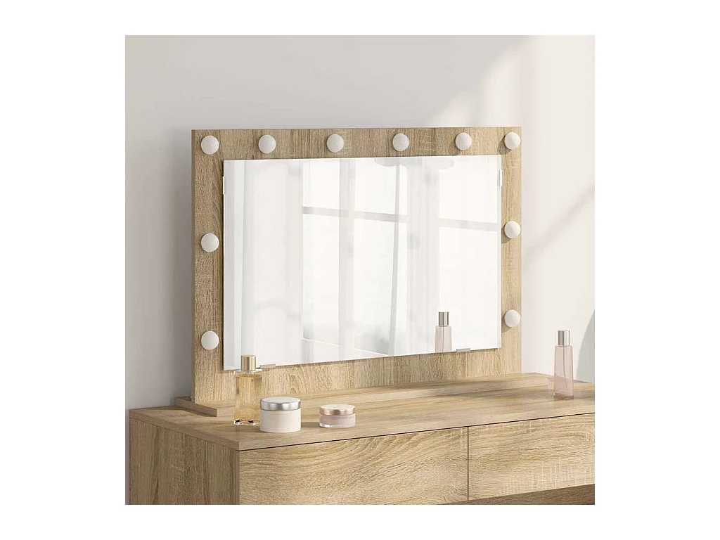Miroir de vanité avec miroir Chêne Sonoma 80 x 55 x 18 cm