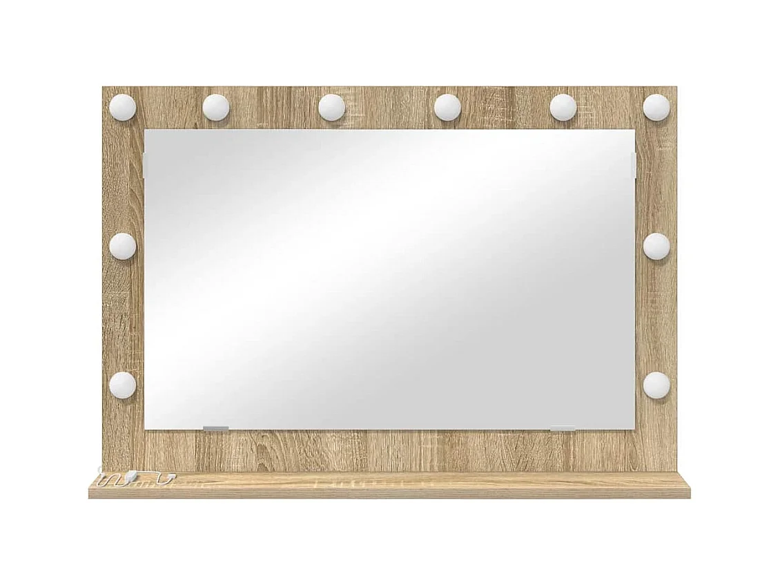 Miroir de vanité avec miroir Chêne Sonoma 80 x 55 x 18 cm