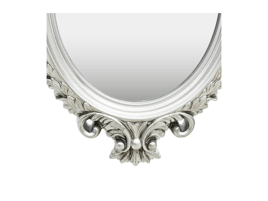 Specchio da parete in stile castello 56x76 cm Argento