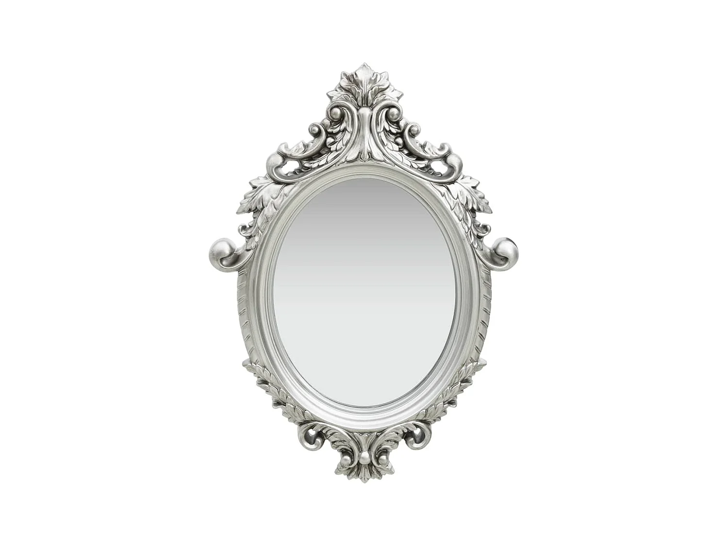 Wandspiegel in kasteelstijl 56x76 cm Zilver