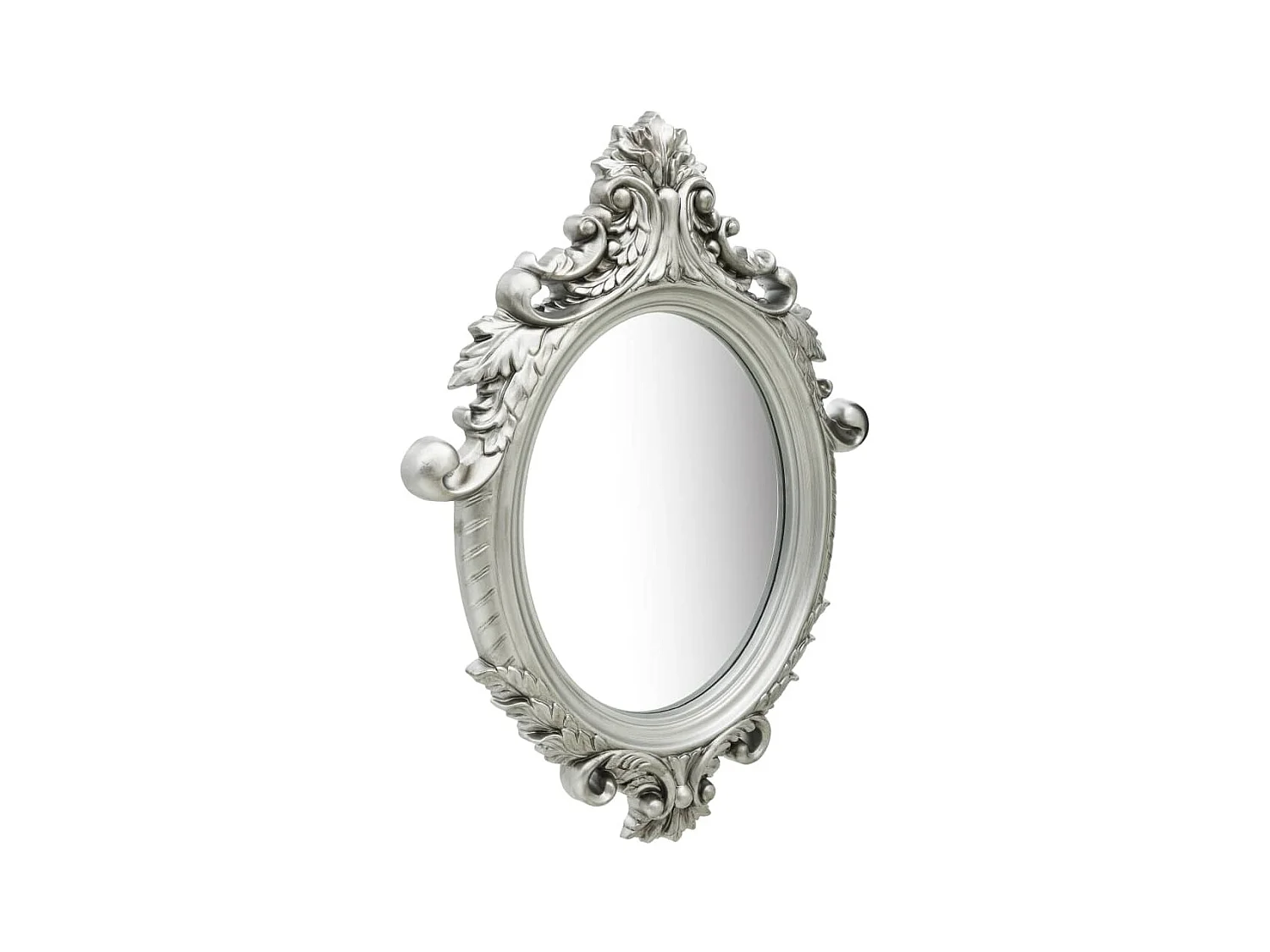 Wandspiegel in kasteelstijl 56x76 cm Zilver