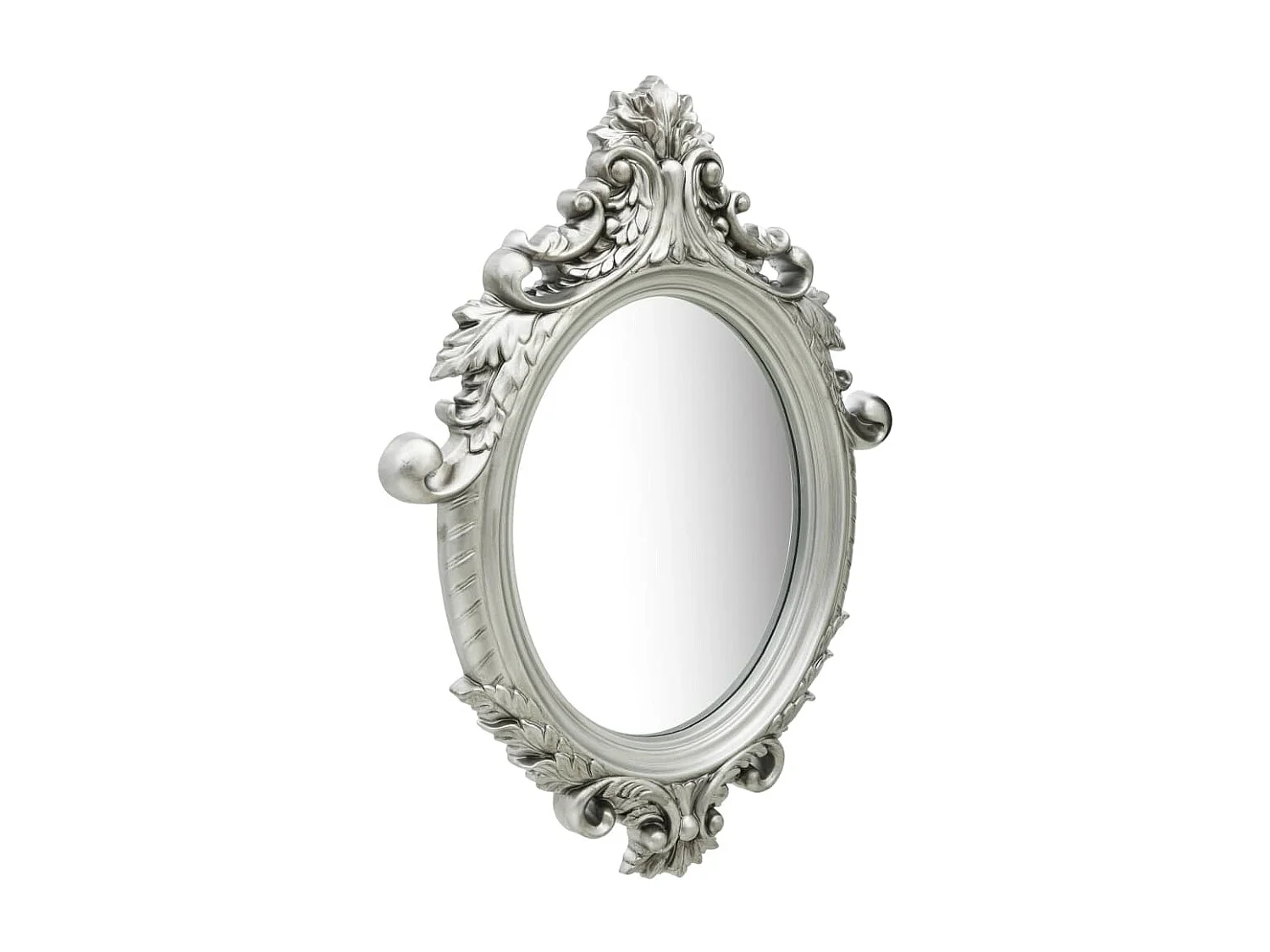 Specchio da parete in stile castello 56x76 cm Argento