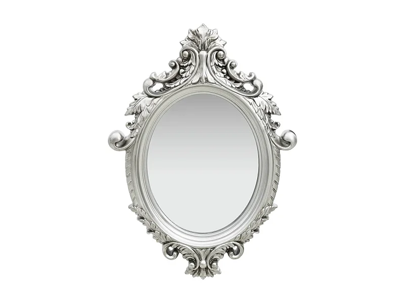 Espejo de pared estilo castillo 56x76 cm Plata