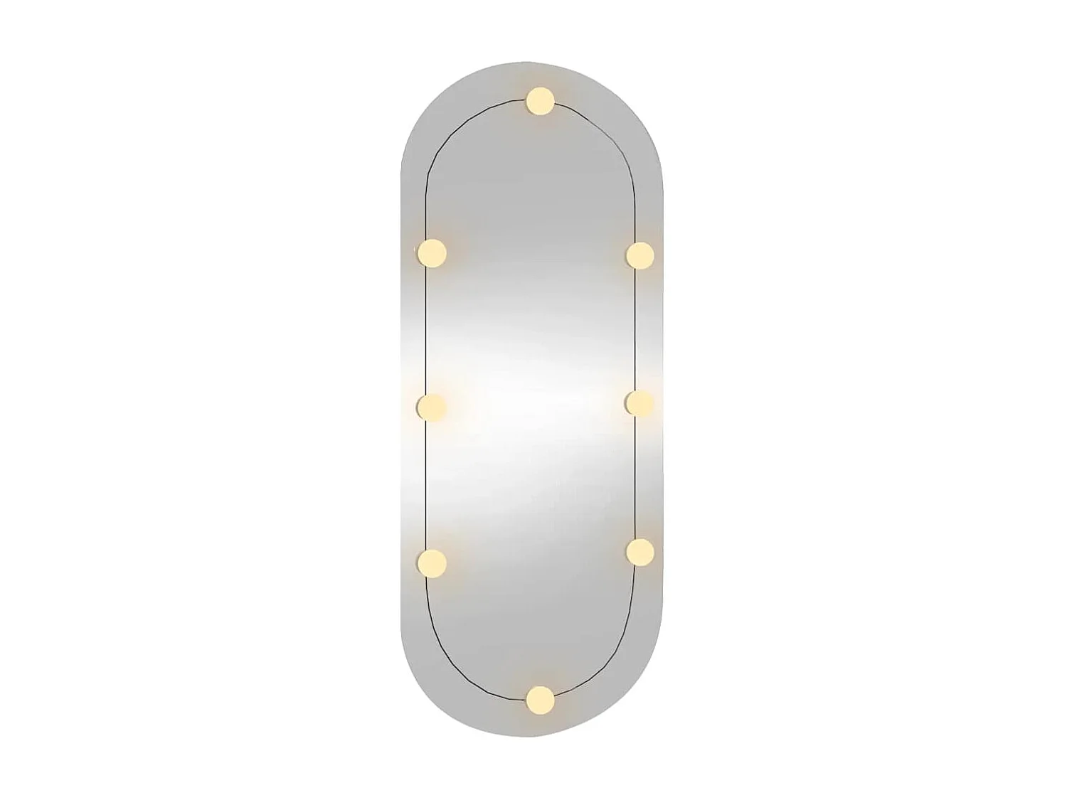 Espejo de pared con luces LED 25x60 cm cristal ovalado