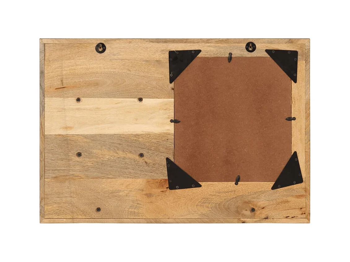 Miroir avec étagères 80x8x55 cm verre et bois massif manguier