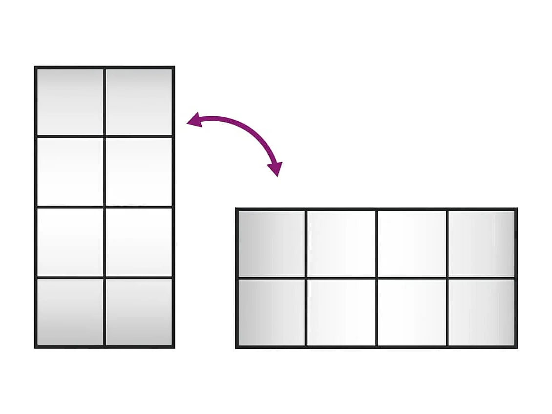 Zwarte wandspiegel 40x80 cm rechthoekig ijzer