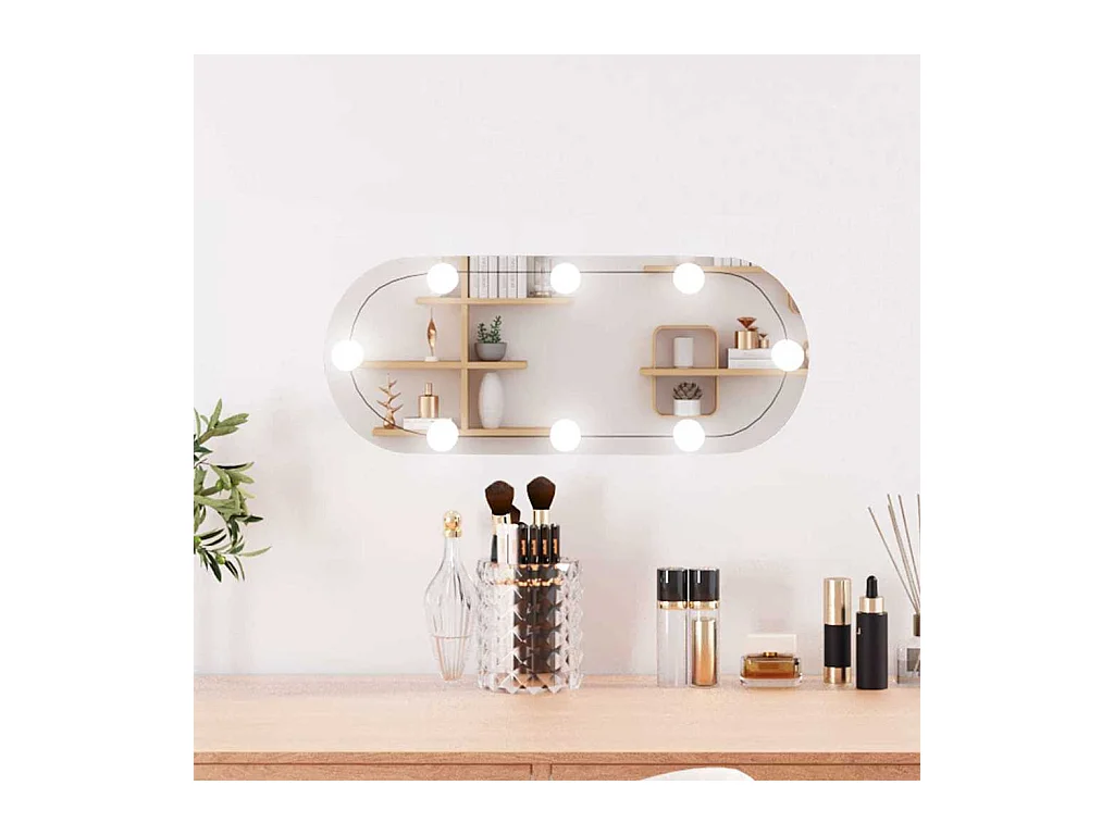 Wandspiegel met LED-verlichting 20x50 cm ovaal glas