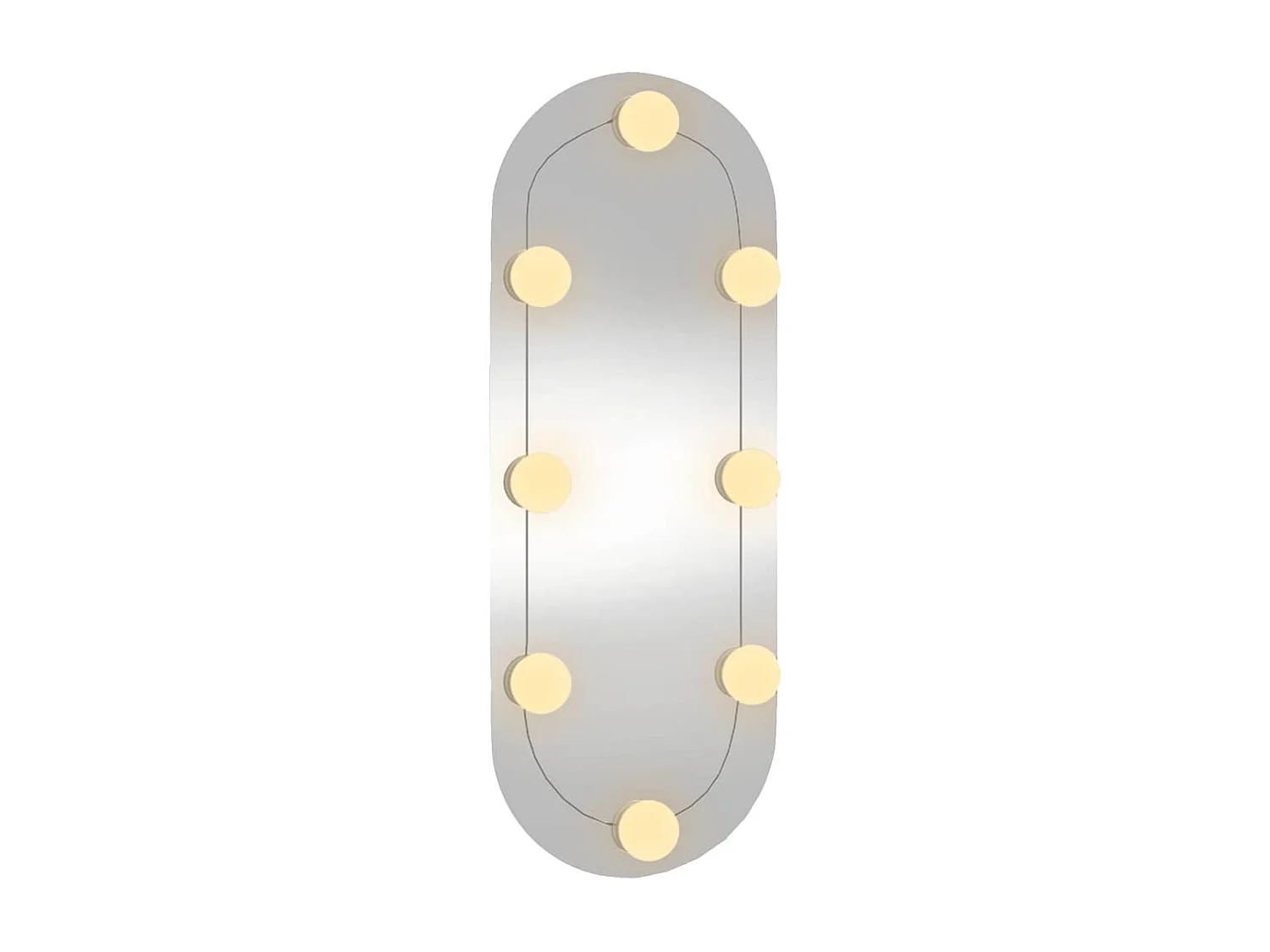 Espejo de pared con luces LED 20x50 cm cristal ovalado