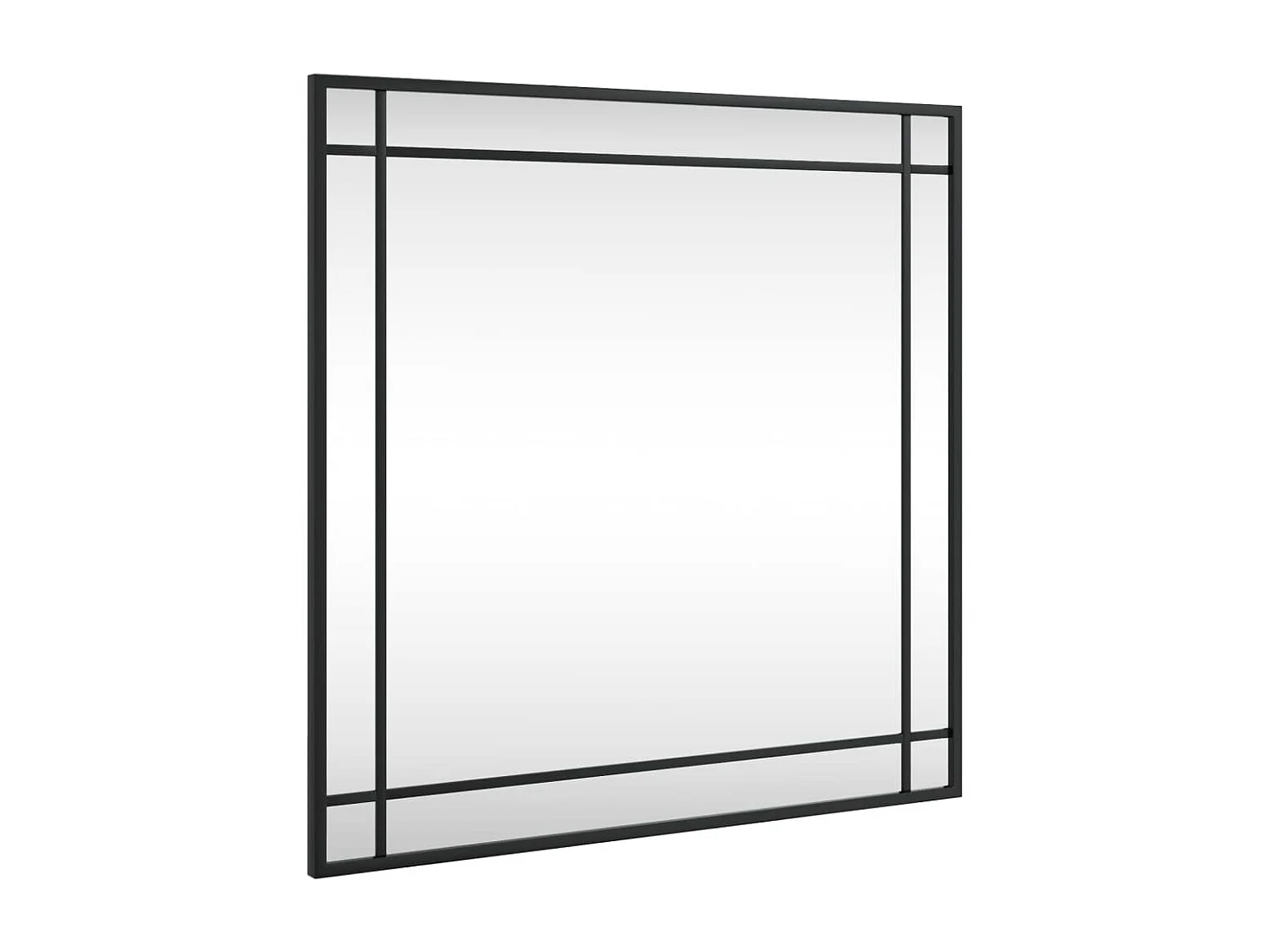 Espejo de pared negro 60x60 cm cuadrado de hierro