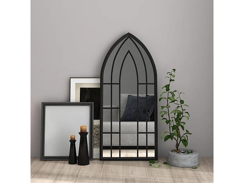 Miroir Noir 100x45 cm Fer pour utilisation à l'intérieur