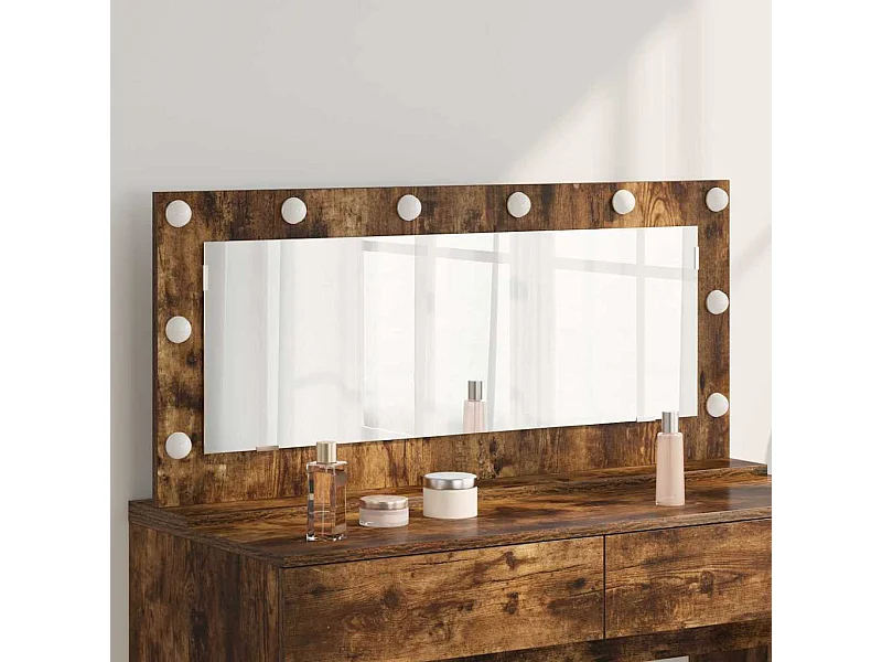 Miroir de vanité avec miroir Chêne fumé 100 x 45 x 18 cm
