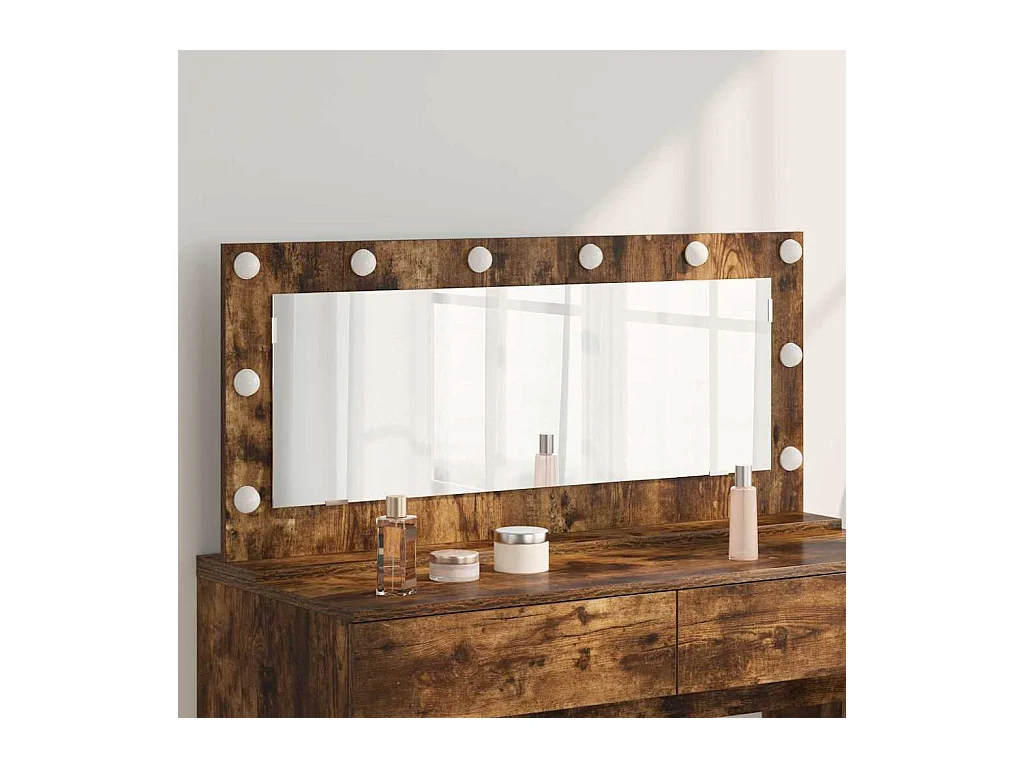 Miroir de vanité avec miroir Chêne fumé 100 x 45 x 18 cm