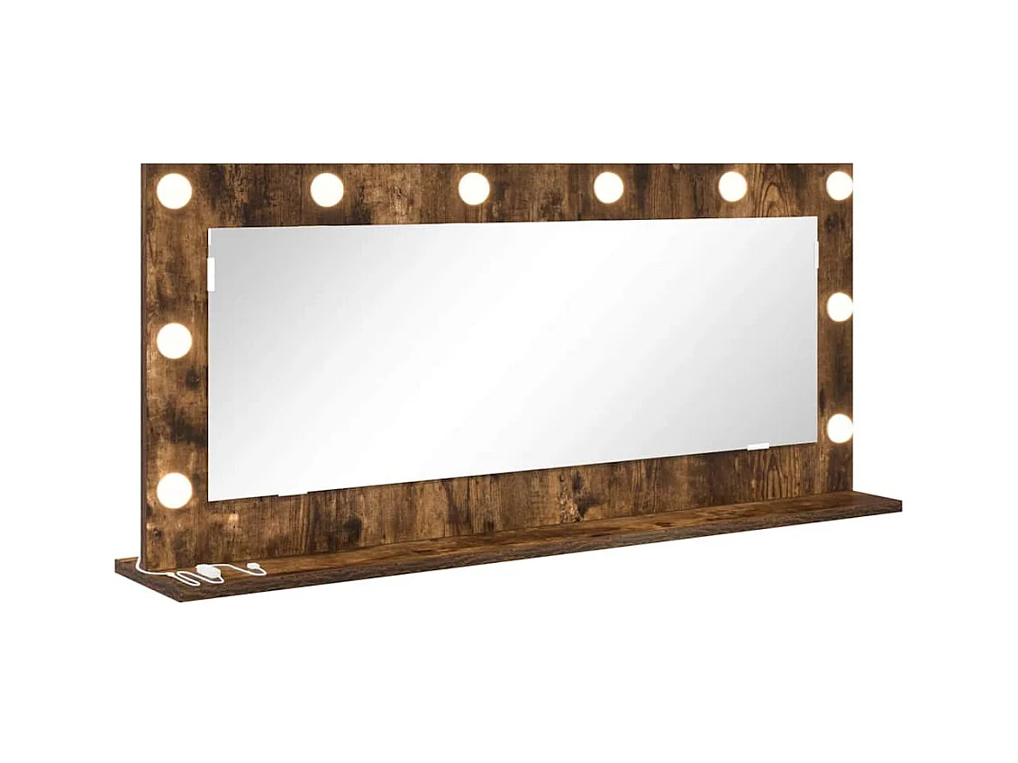 Miroir de vanité avec miroir Chêne fumé 100 x 45 x 18 cm