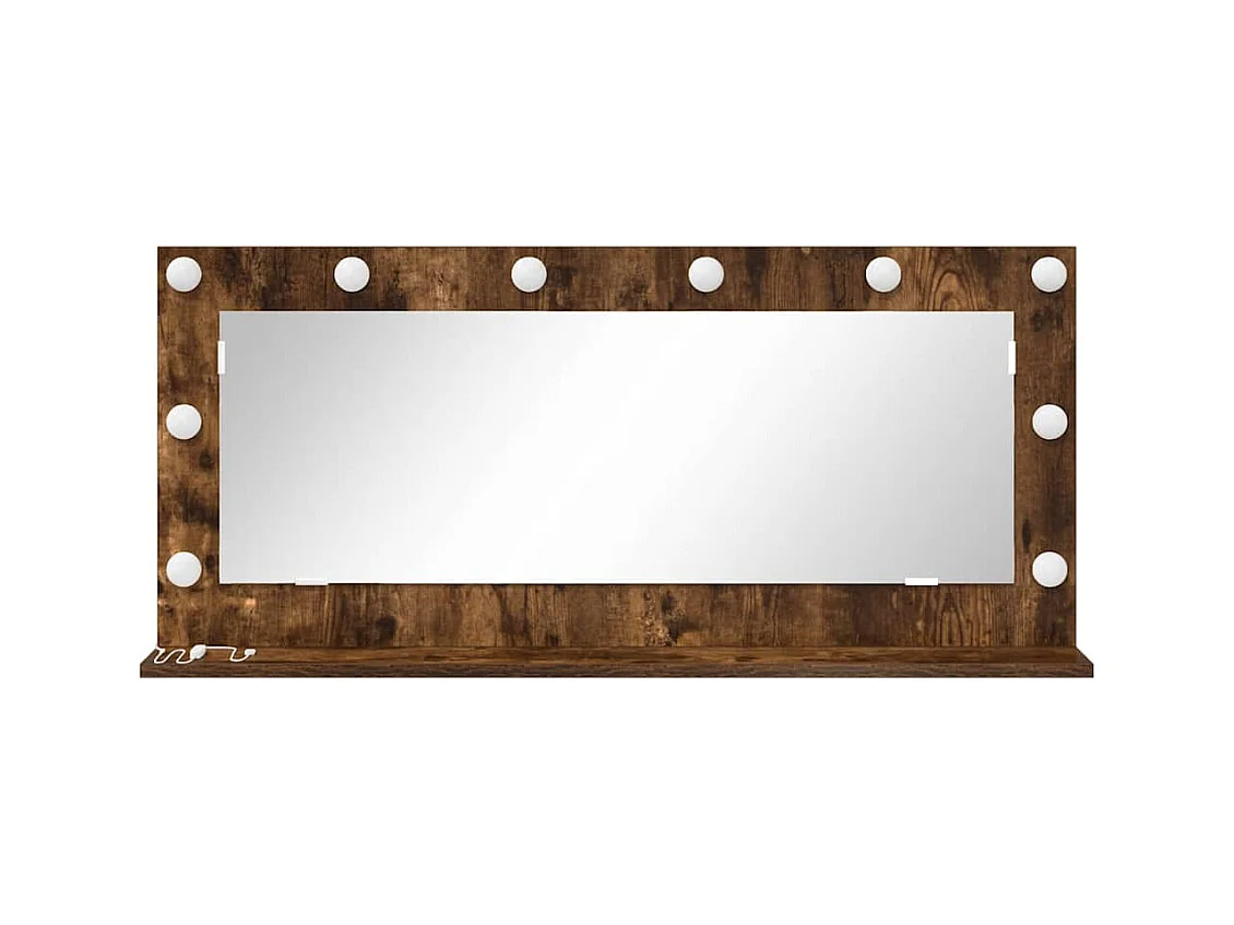 Miroir de vanité avec miroir Chêne fumé 100 x 45 x 18 cm