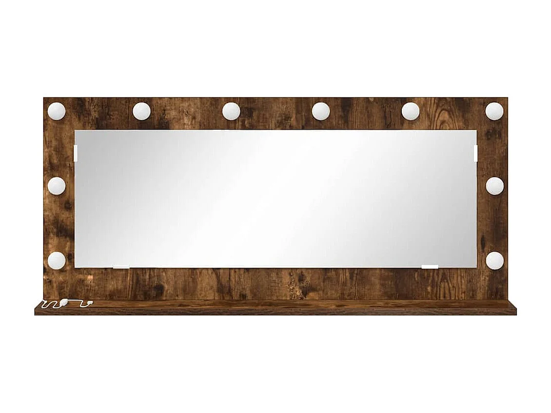 Miroir de vanité avec miroir Chêne fumé 100 x 45 x 18 cm