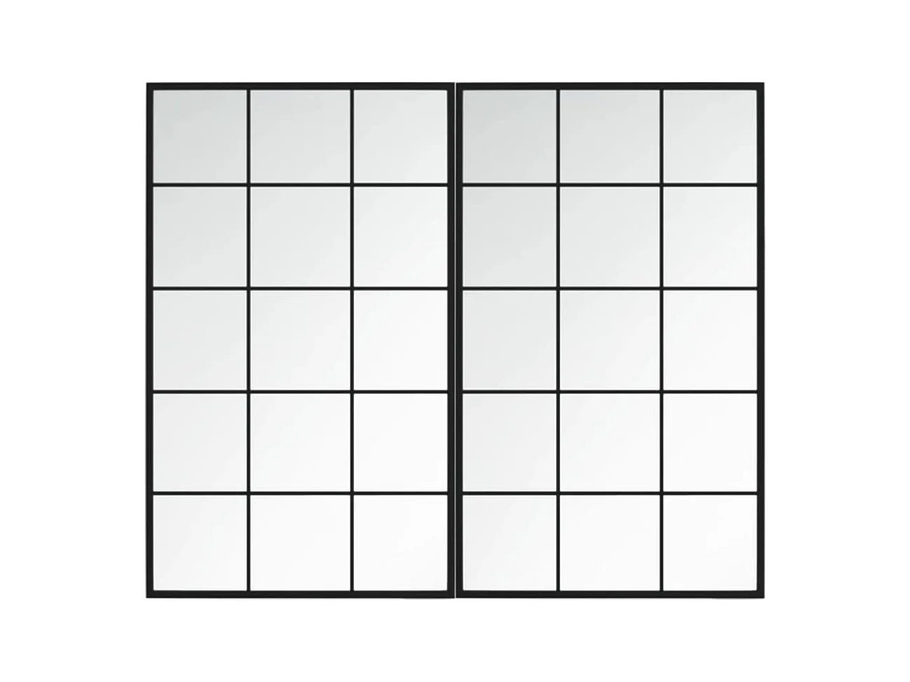 Specchi da parete 2 pezzi nero 100x60 cm metallo