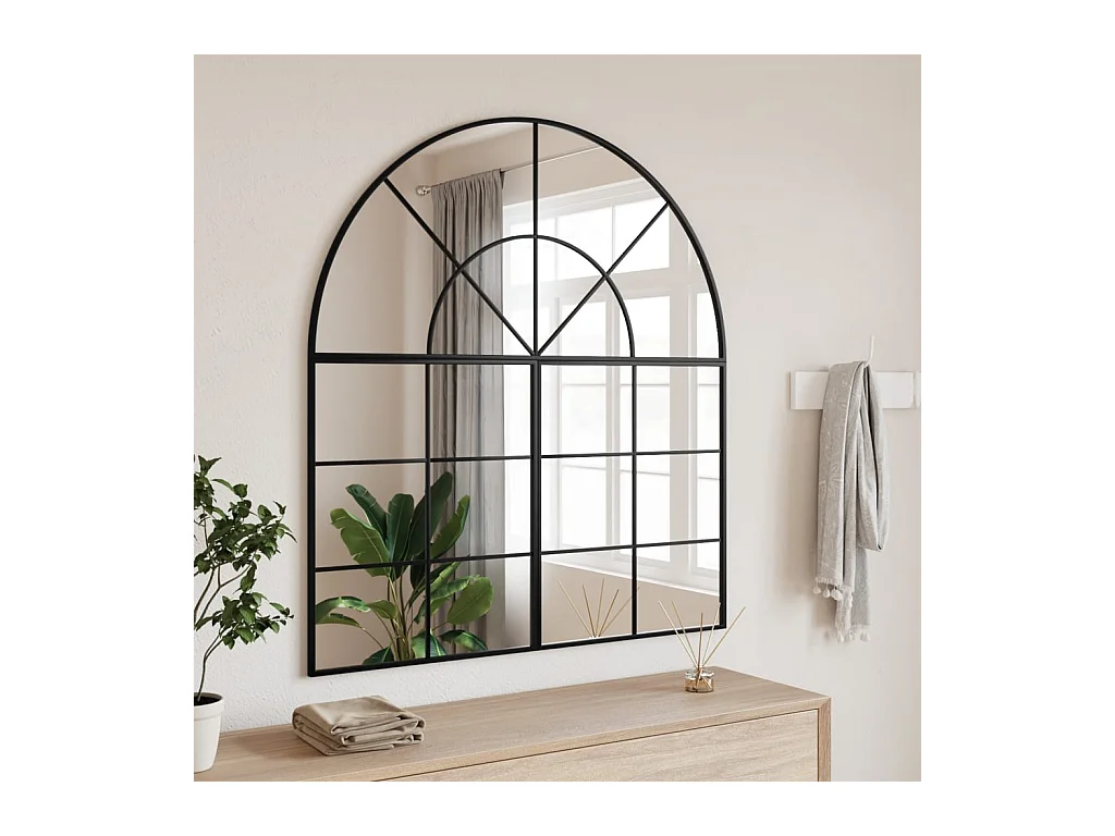 Schwarzer Wandspiegel 100x50 cm Eisenbogen