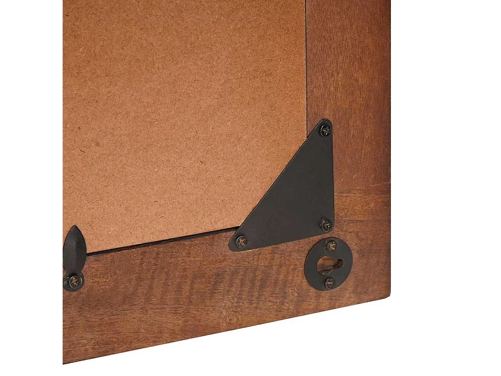 Miroir avec miroir marron et argenté 50 x 70 cm