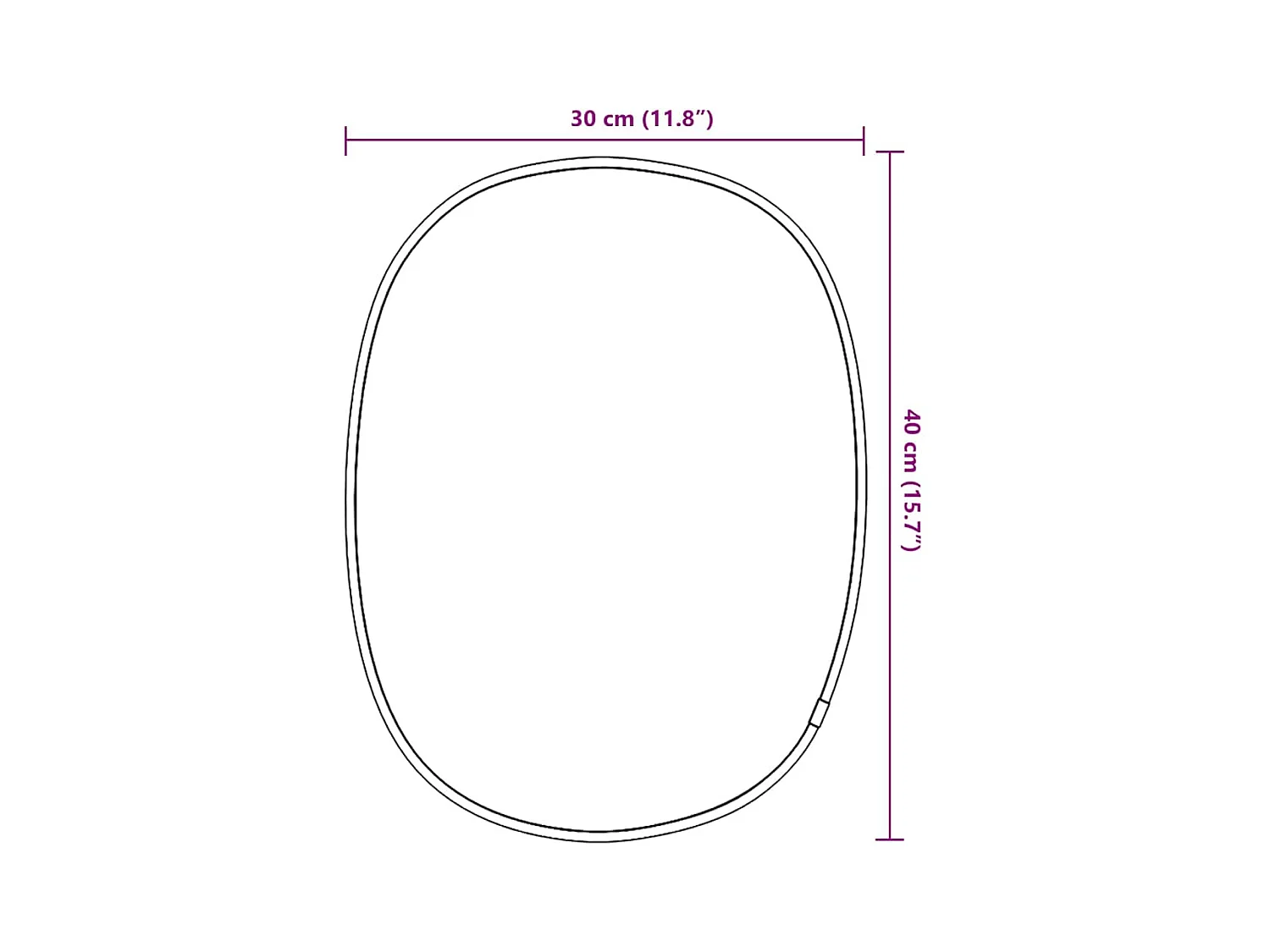 Zwarte wandspiegel 40x30 cm