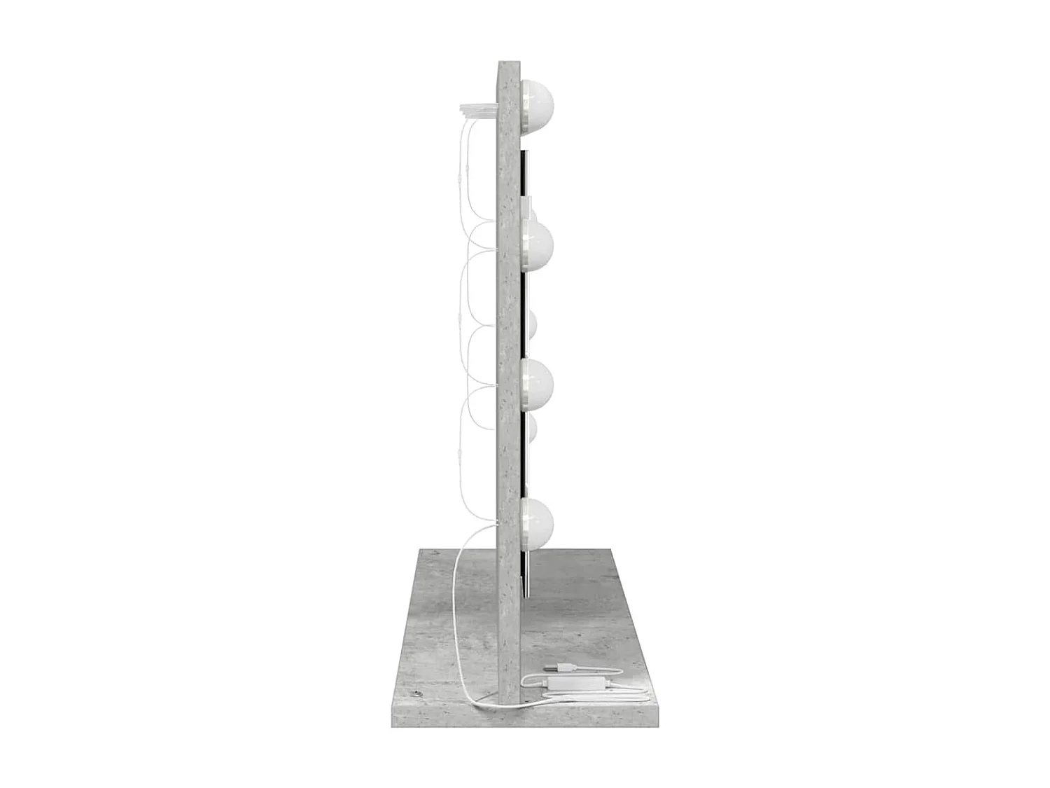 Specchio da toeletta con specchio Grigio cemento 60 x 45 x 18 cm