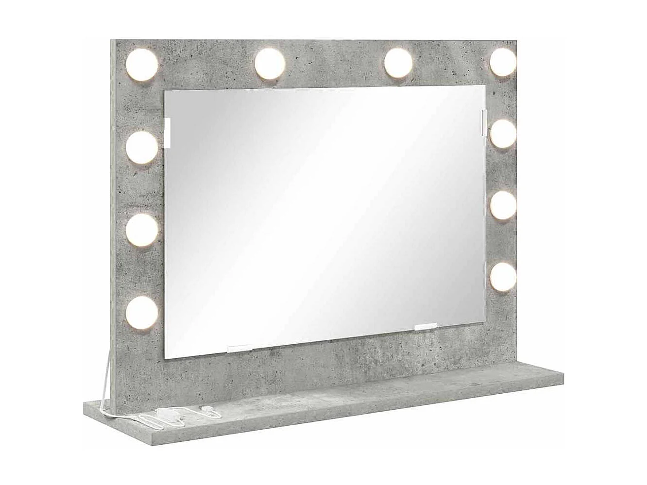 Miroir de vanité avec miroir Gris béton 60 x 45 x 18 cm