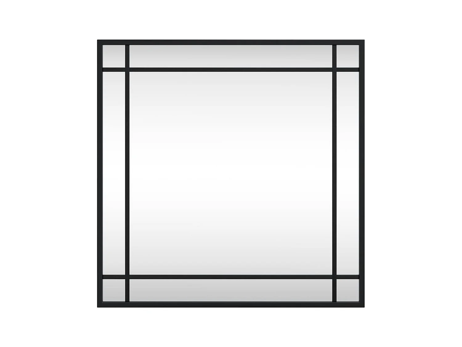 Specchio da parete nero 50x50 cm quadrato in ferro