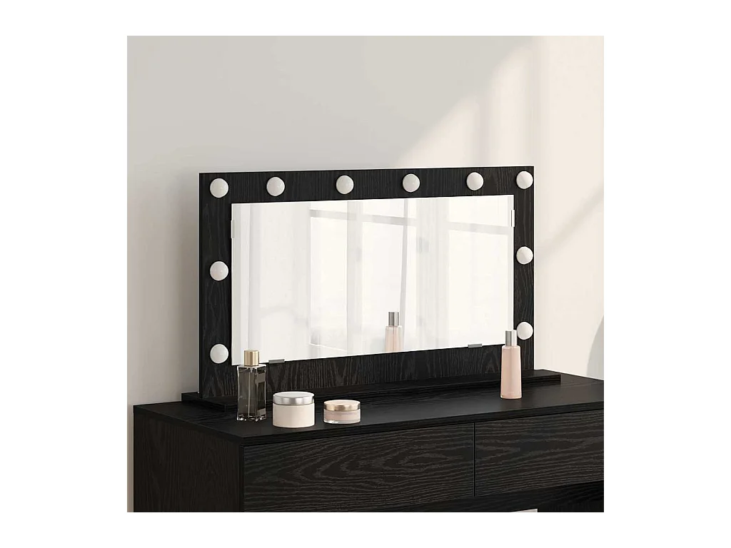 Miroir de vanité avec miroir Chêne noir 80 x 45 x 18 cm