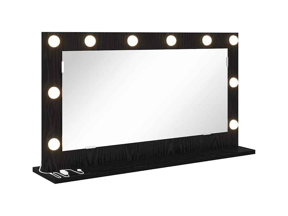 Miroir de vanité avec miroir Chêne noir 80 x 45 x 18 cm