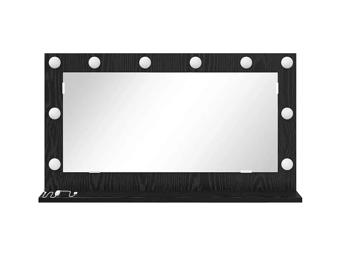 Miroir de vanité avec miroir Chêne noir 80 x 45 x 18 cm