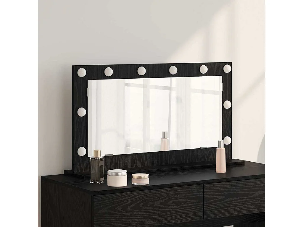 Miroir de vanité avec miroir Chêne noir 80 x 45 x 18 cm