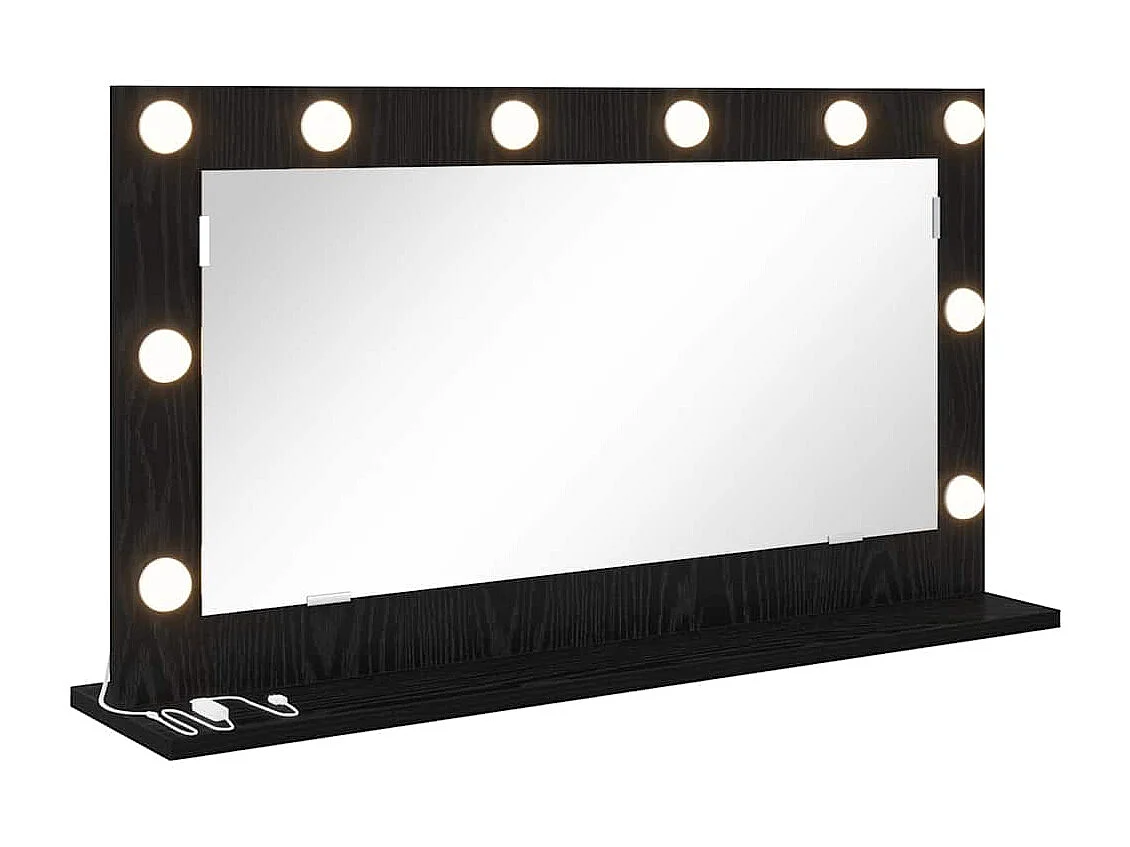 Miroir de vanité avec miroir Chêne noir 80 x 45 x 18 cm