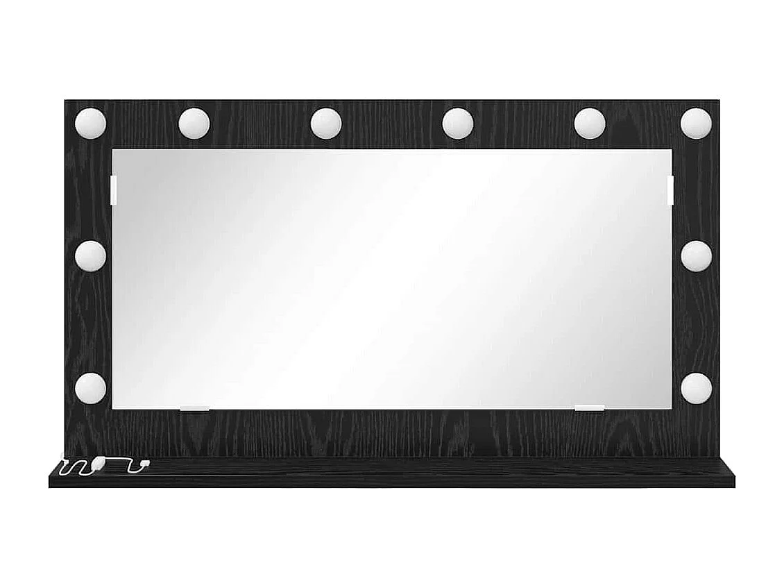 Miroir de vanité avec miroir Chêne noir 80 x 45 x 18 cm