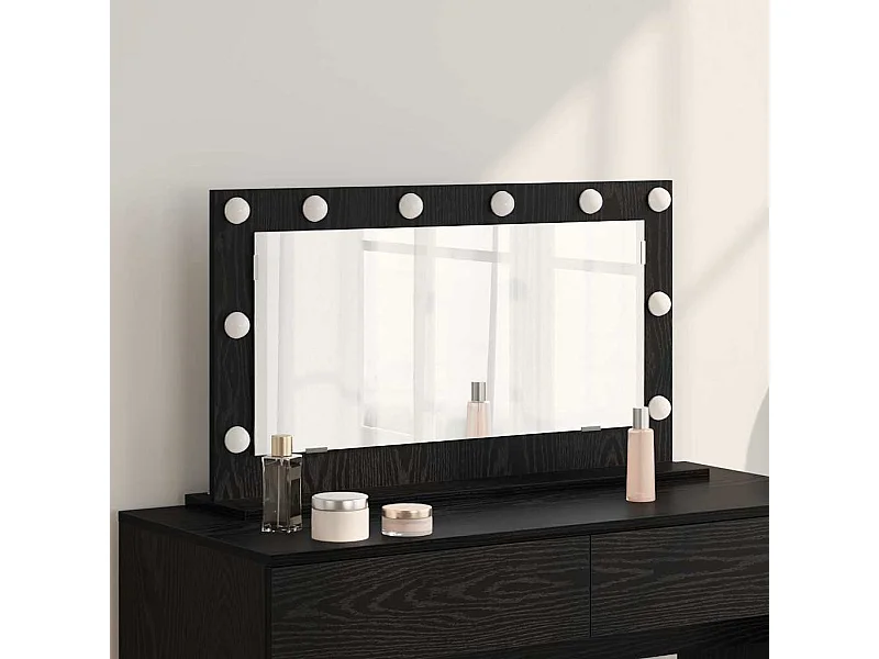 Kaptafelspiegel met spiegel Zwarte eik 80 x 45 x 18 cm