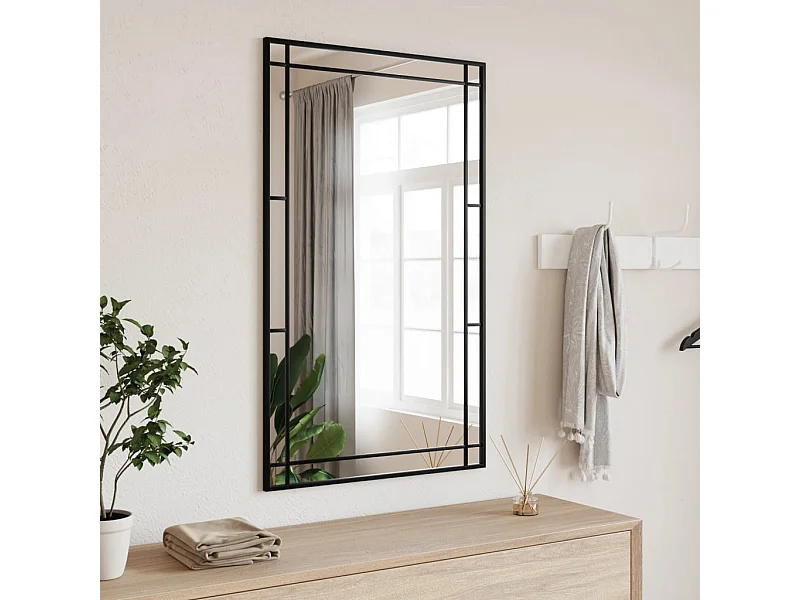 Espejo de pared negro 60x100 cm rectangular hierro