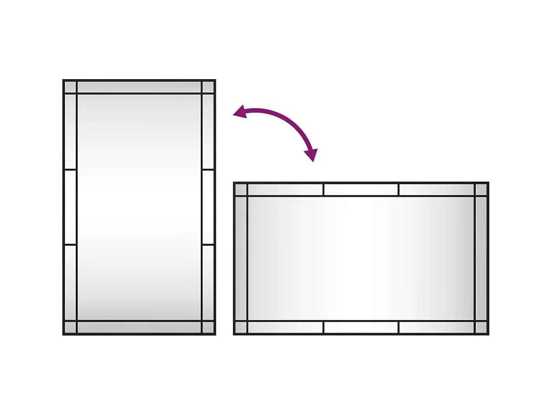 Zwarte wandspiegel 60x100 cm rechthoekig ijzer
