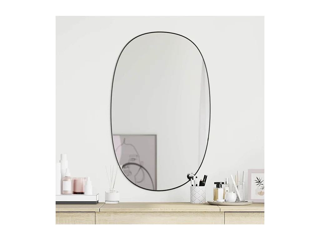 Miroir mural Noir 80x50 cm
