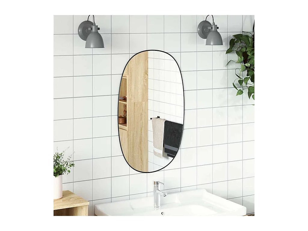 Miroir mural Noir 80x50 cm