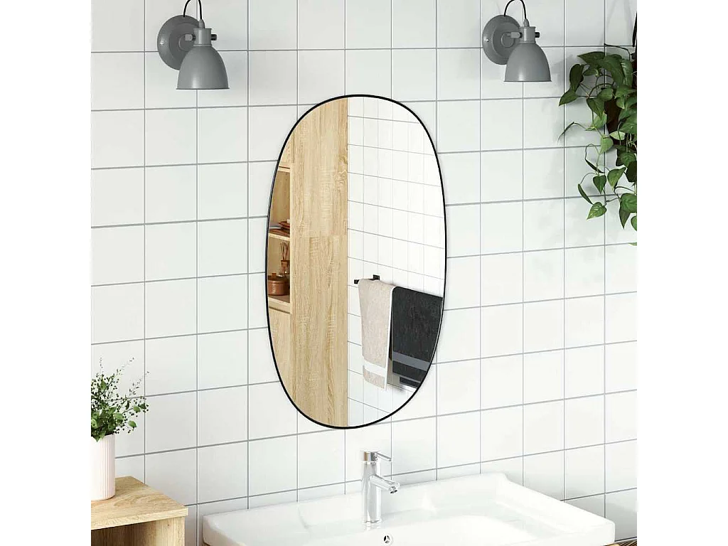 Miroir mural Noir 80x50 cm