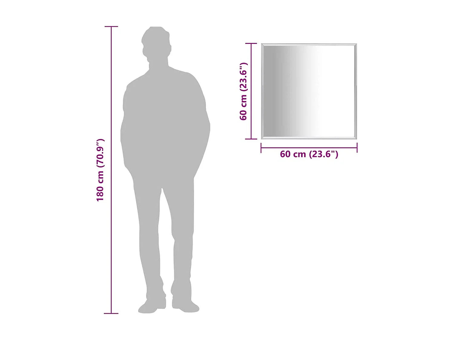 Miroir Argenté 60x60 cm