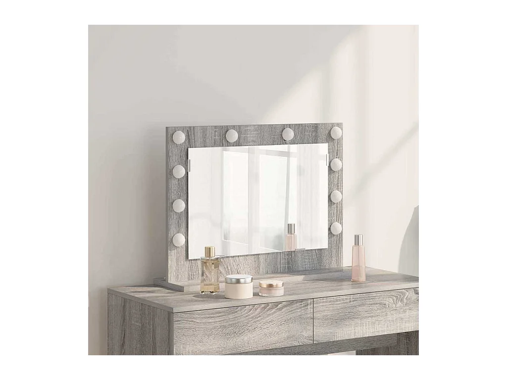 Miroir de vanité avec miroir Gris Sonoma 60 x 45 x 18 cm