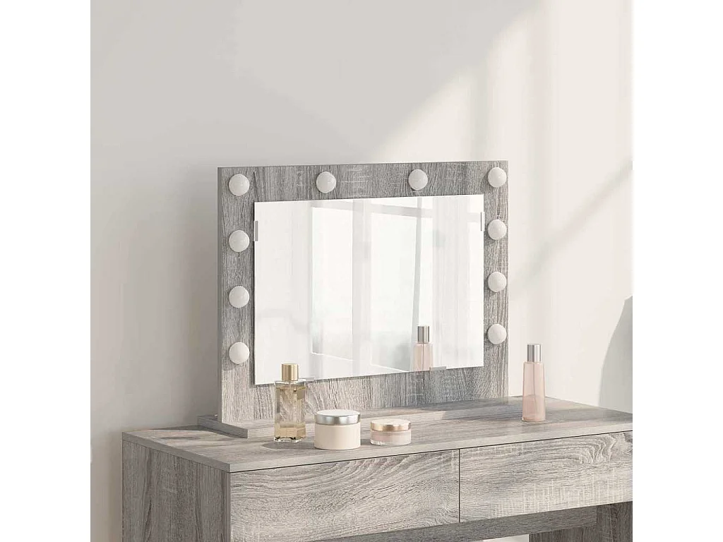 Miroir de vanité avec miroir Gris Sonoma 60 x 45 x 18 cm