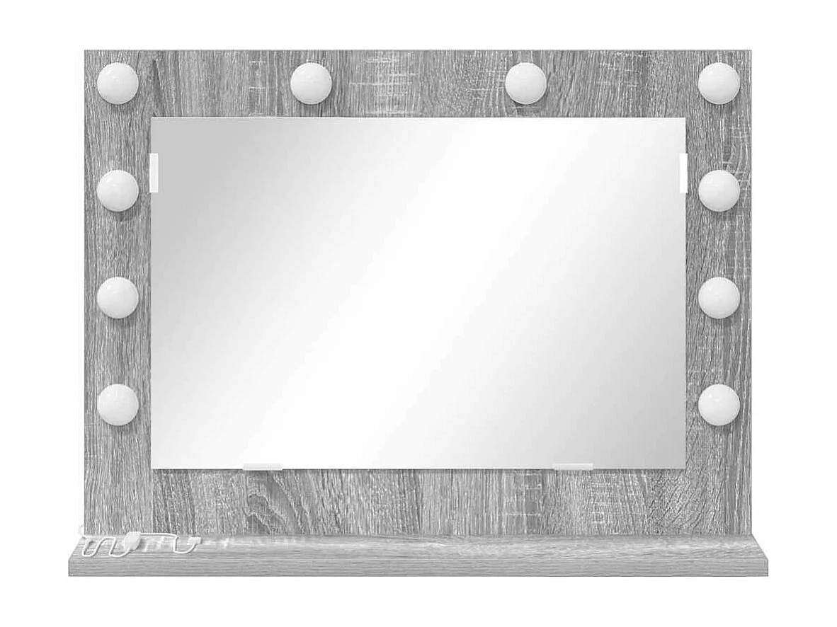 Miroir de vanité avec miroir Gris Sonoma 60 x 45 x 18 cm