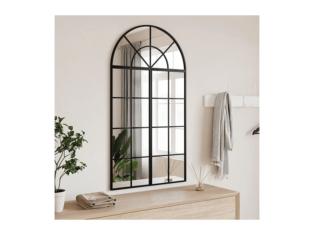 Specchio da parete nero 60x110 cm arco in ferro
