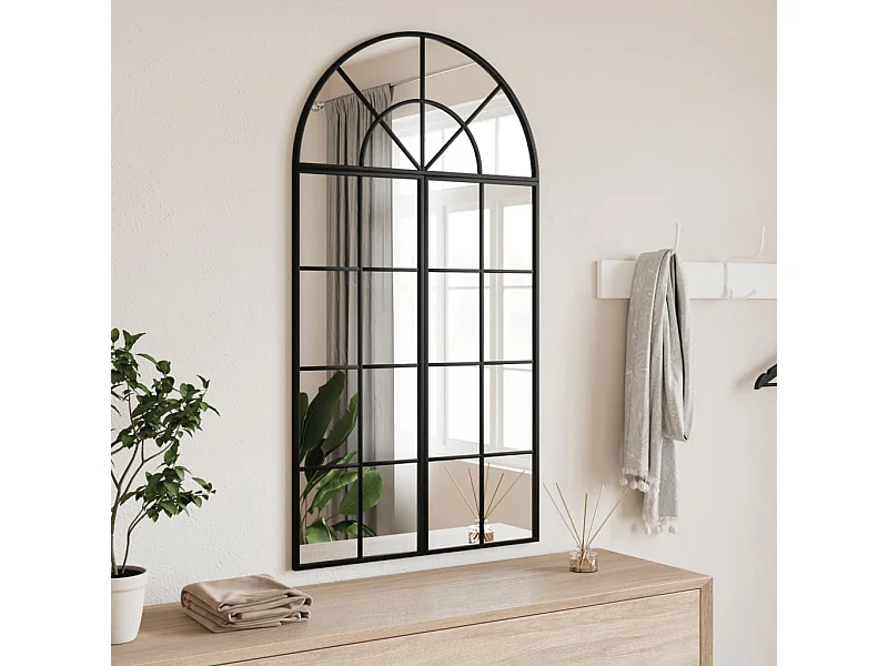 Specchio da parete nero 60x110 cm arco in ferro