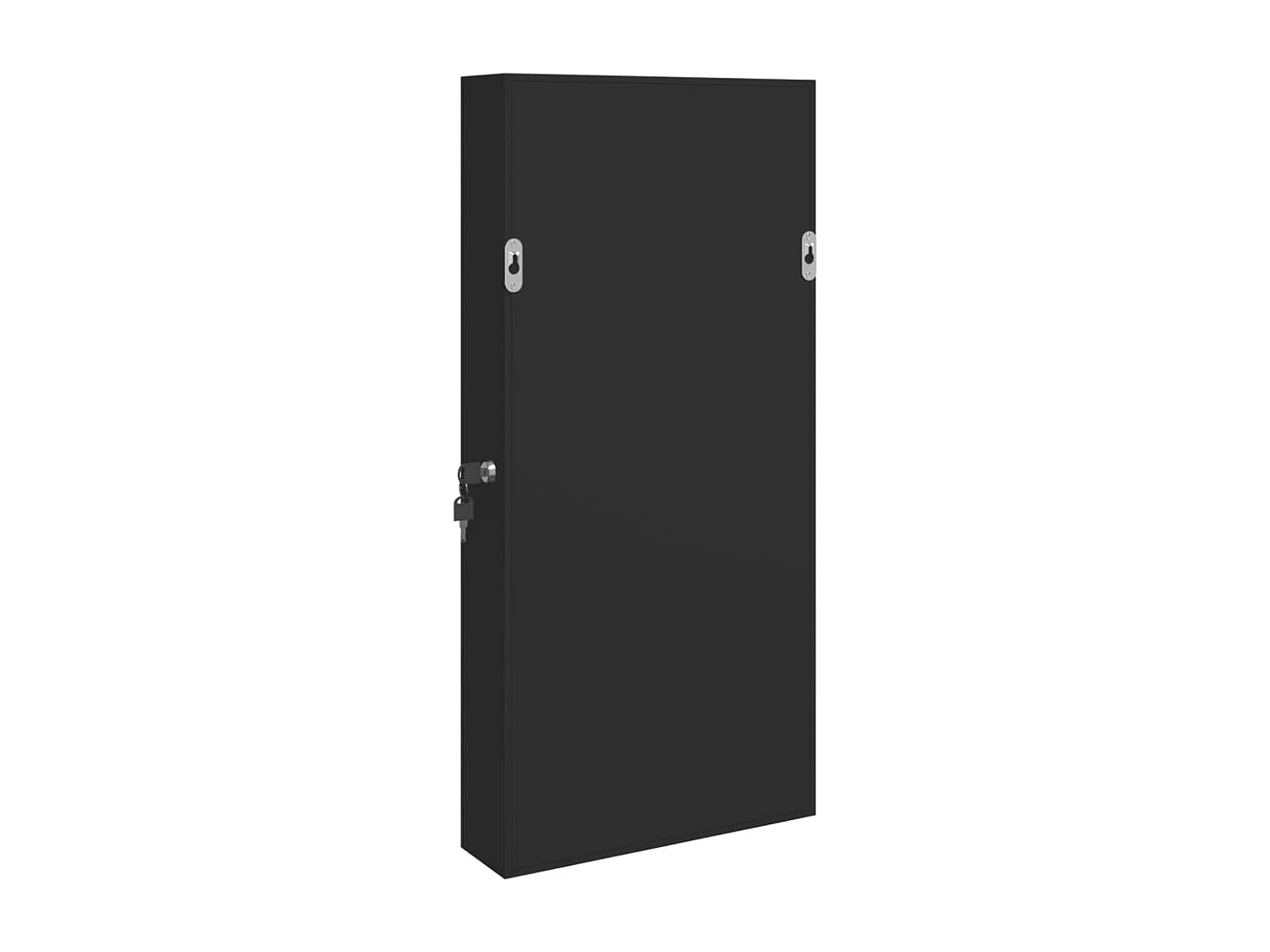 Mobile portagioielli con specchio e illuminazione LED nera a parete