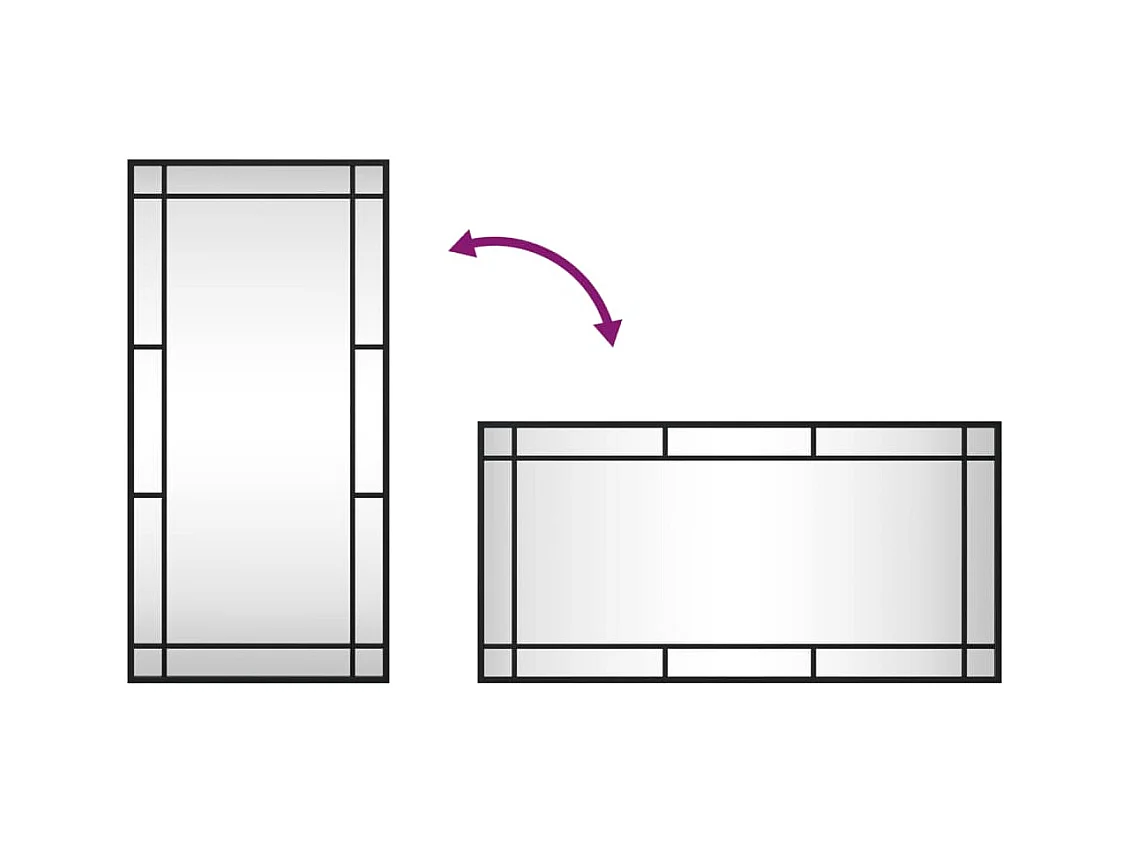 Zwarte wandspiegel 40x80 cm rechthoekig ijzer