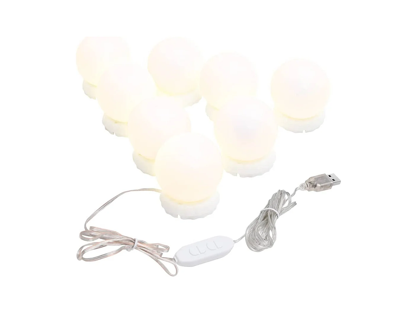 Rahmenloser Wandspiegel mit LED-Beleuchtung, rechteckig, Glas