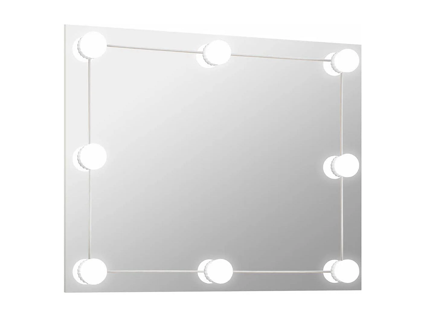 Specchio da parete senza cornice con luci a LED in vetro rettangolare