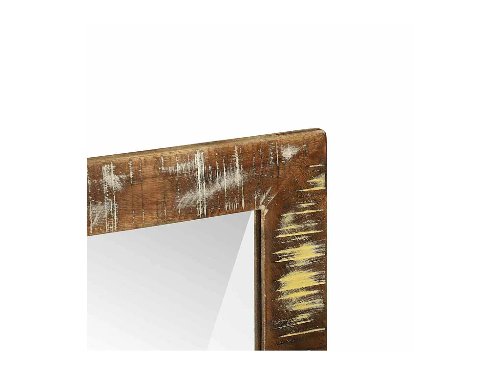 Miroir de salle de bain avec miroir Marron Bois massif récupéré